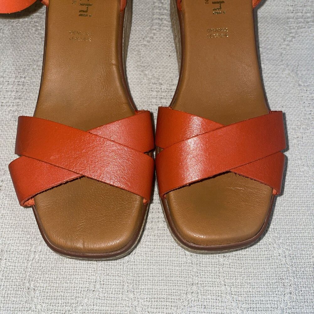 Bertuchi Women’s Slingback Espadrilles Size 39 U.S. 8 M Orange Leather Cruise - Picture 7 of 12